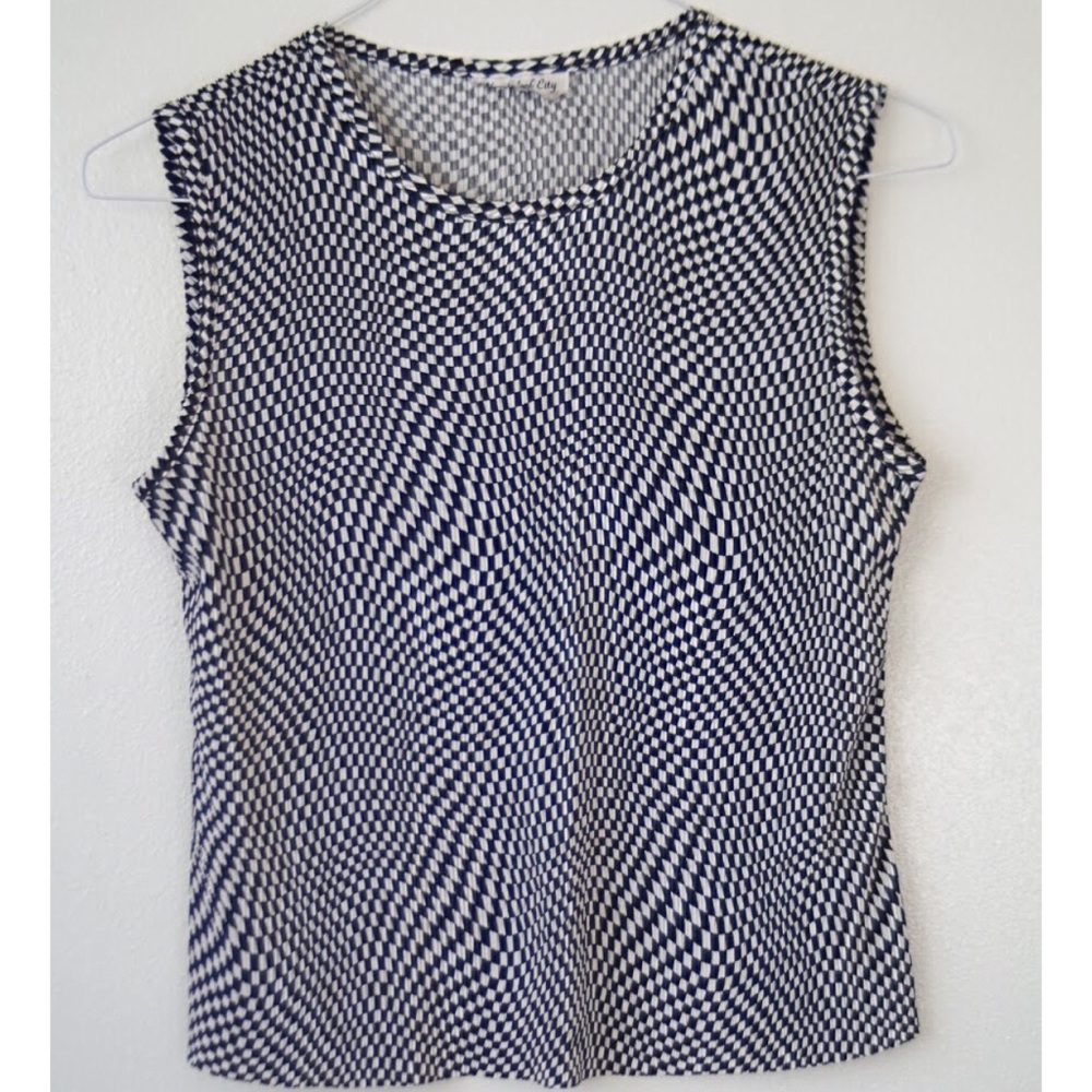 SOLD VINTAGE WAVY CHECKER BOARD MUSCLE TANK - Picture 3 of 7